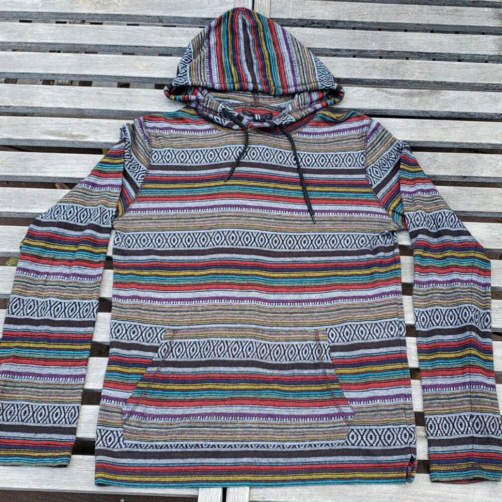 Forever 21 knit pullover hoodie jacket shacket poncho bohemian boho southwest